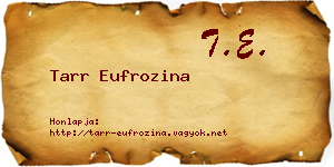 Tarr Eufrozina névjegykártya